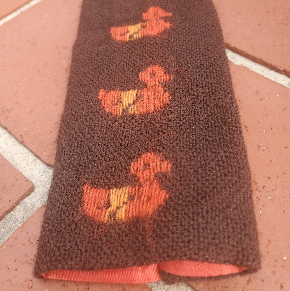 Vintage 1960s D.C. "The Hecht" Rooster SQUARE 2.5" duck tie orange